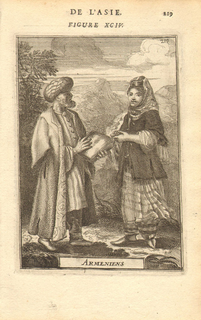 ARMENIAN COSTUME. 'Armeniens'. Man & woman in 17th century dress. MALLET 1683